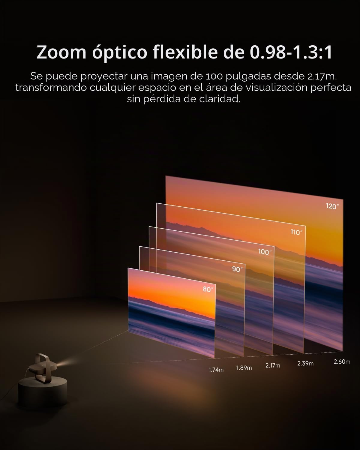 XGIMI Proyector portátil Elfin Flip 4K, 1600 lúmenes ISO (Mocha Bro...