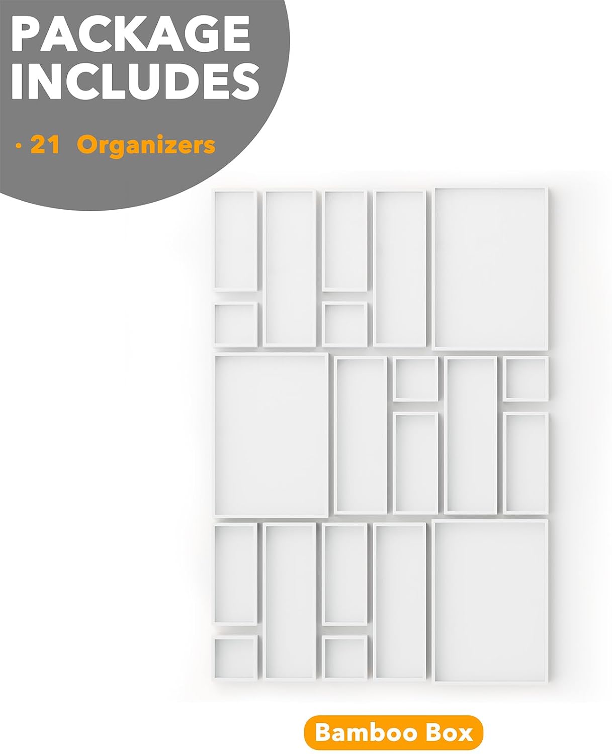 SpaceAid Juego de 21 Piezas Organizador de Cajones de Bambú Cajas d...