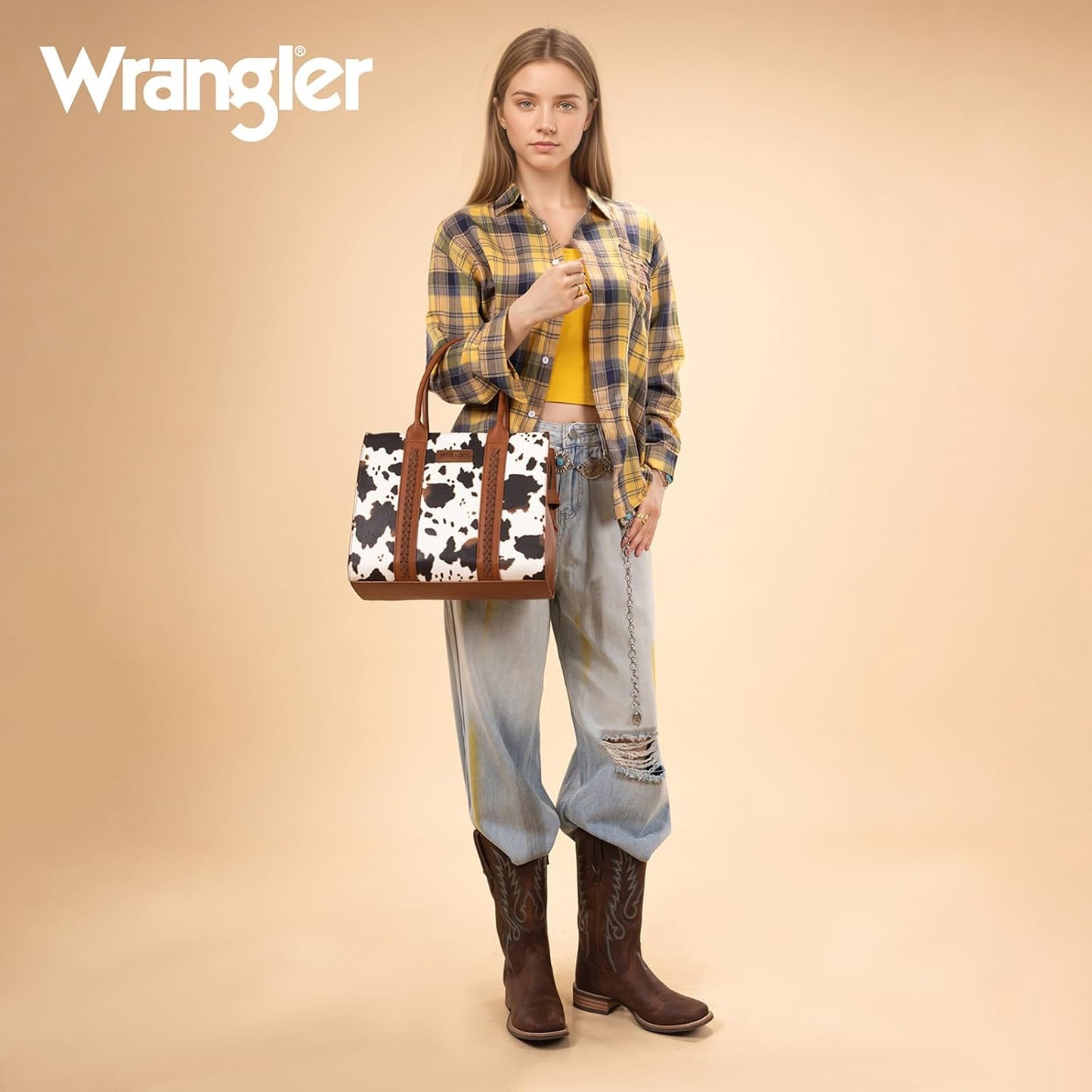 Montana West × Wrangler Bolsos tote grandes para mujer con asa supe...