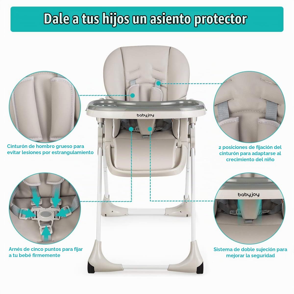 BABY JOY Silla alta convertible para bebés y niños pequeños, altura...