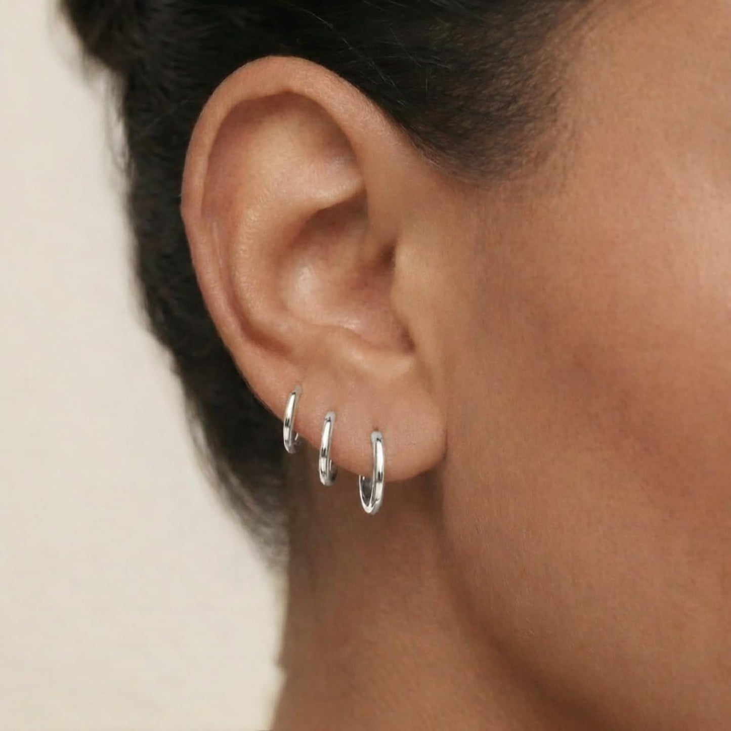 Juego de 3 pares de aretes de aro de oro para mujer, joyería de mod...