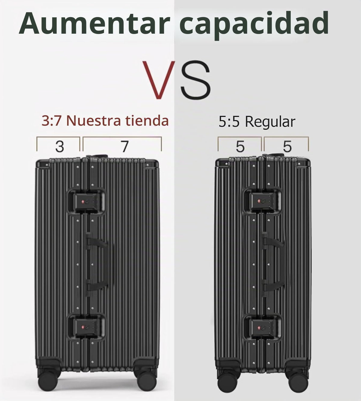 feilario Equipaje comprobado con marco de aluminio súper grande, ru...