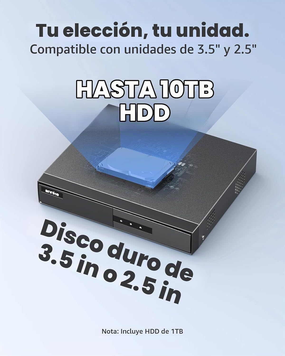 ANNKE DVR Lite de 8 canales 3K para cámara de seguridad, disco duro...