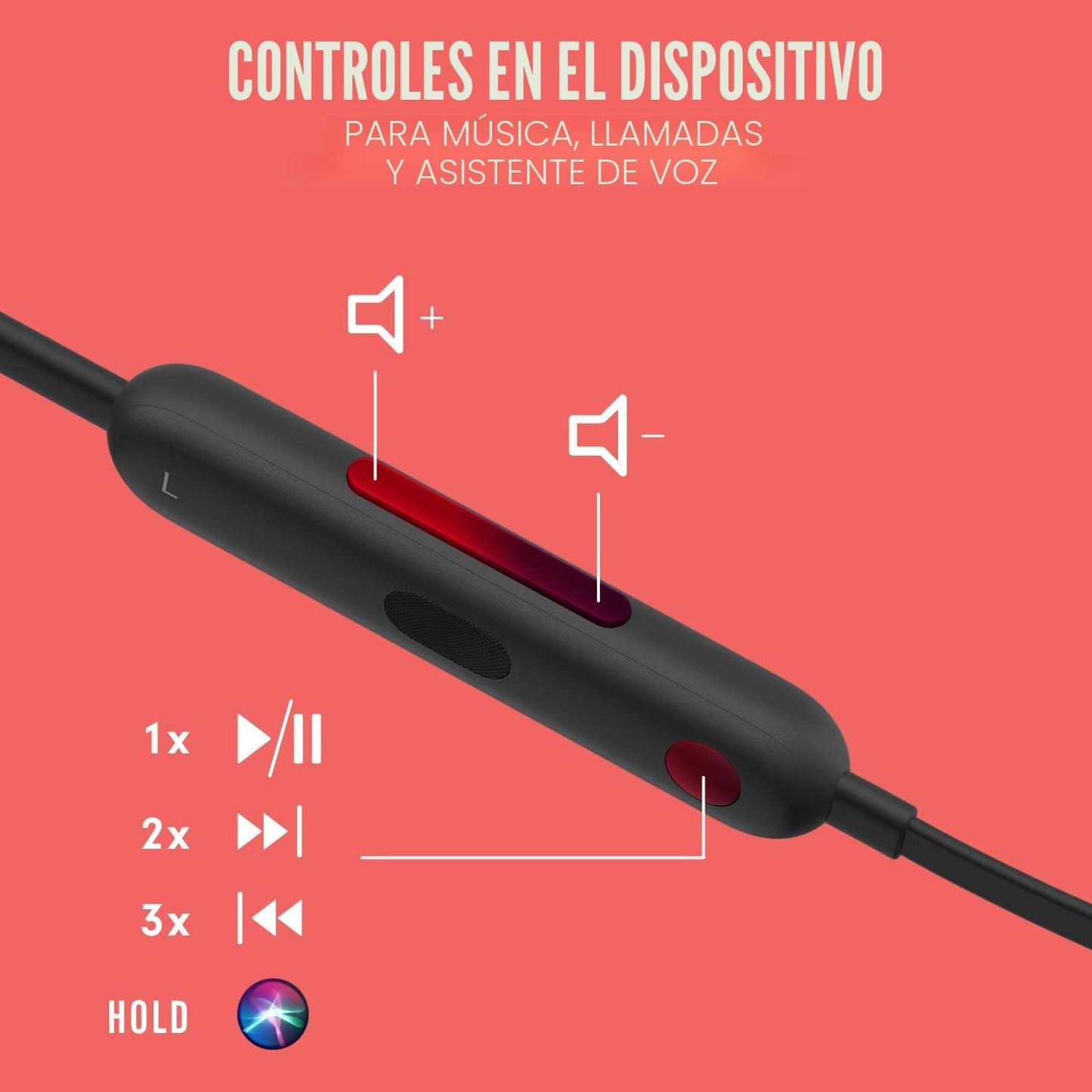 Beats Flex Auriculares inalámbricos - Chip de auriculares Apple W1,...