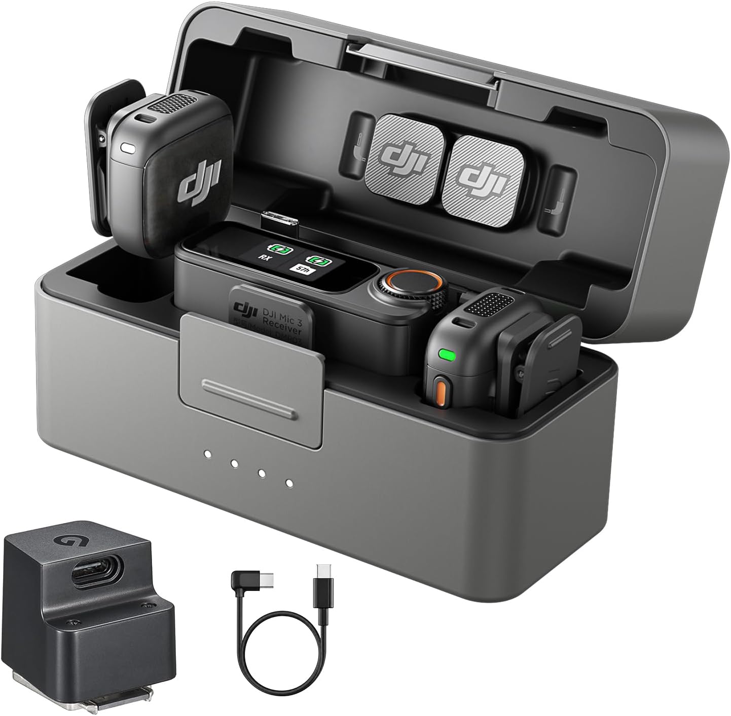 DJI Mic 3 (2TX+1RX+estuche de carga), micrófono todo en uno con zap...