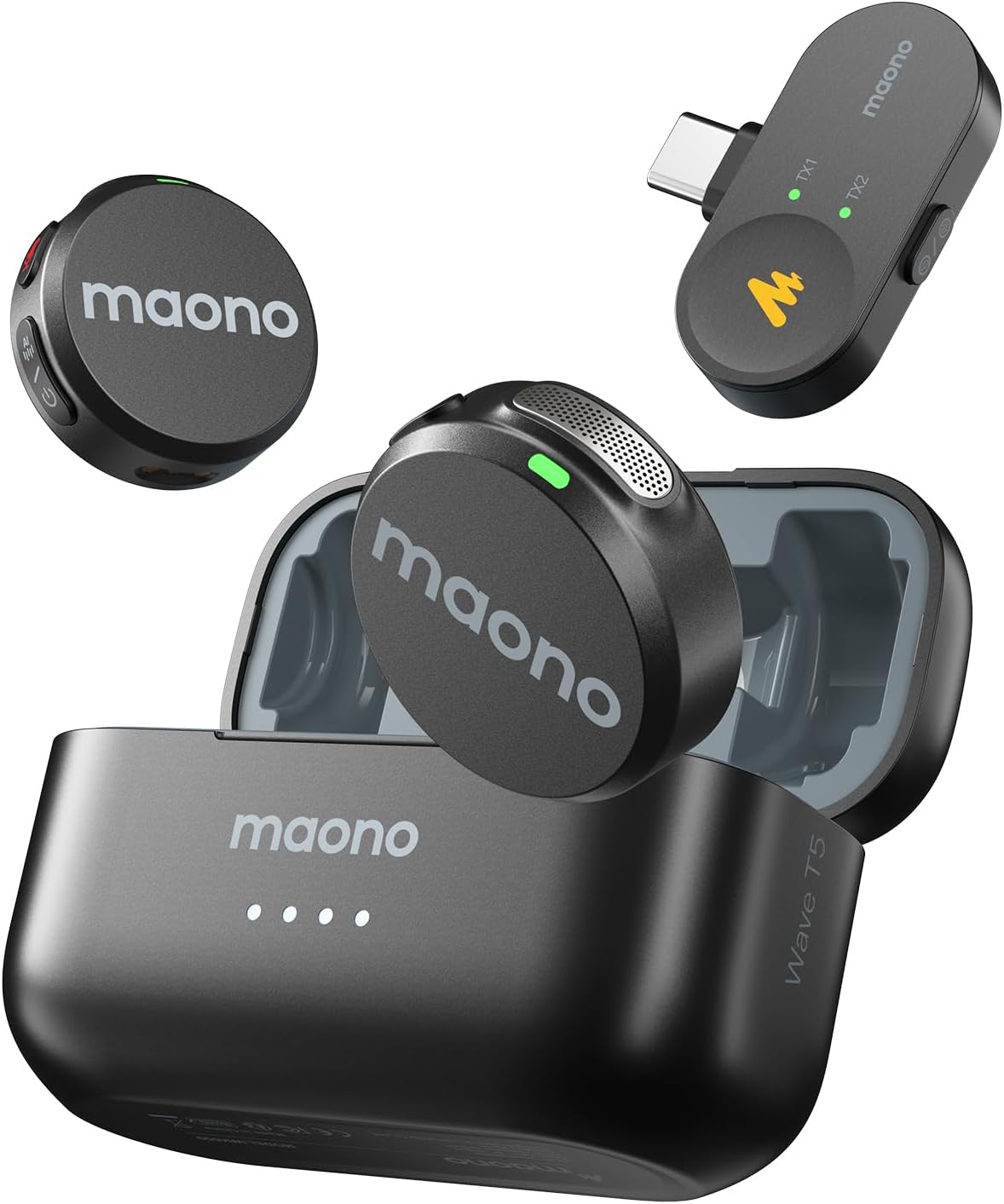 MAONO Micrófono inalámbrico Lavalier para iPhone 17\/16\/15\/Androi...