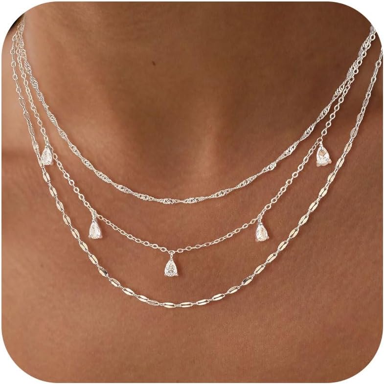 Fwlisesa Collares en capas para mujer, conjunto de collares de oro...