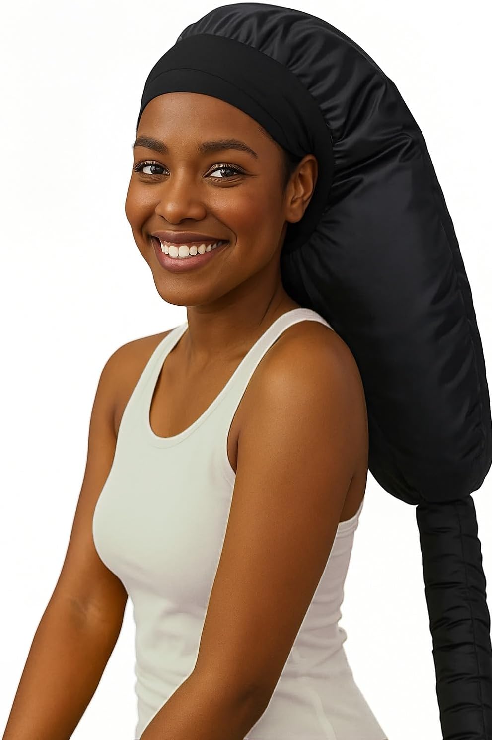Secador de pelo con capucha para cabello rizado, gorra grande ajust...