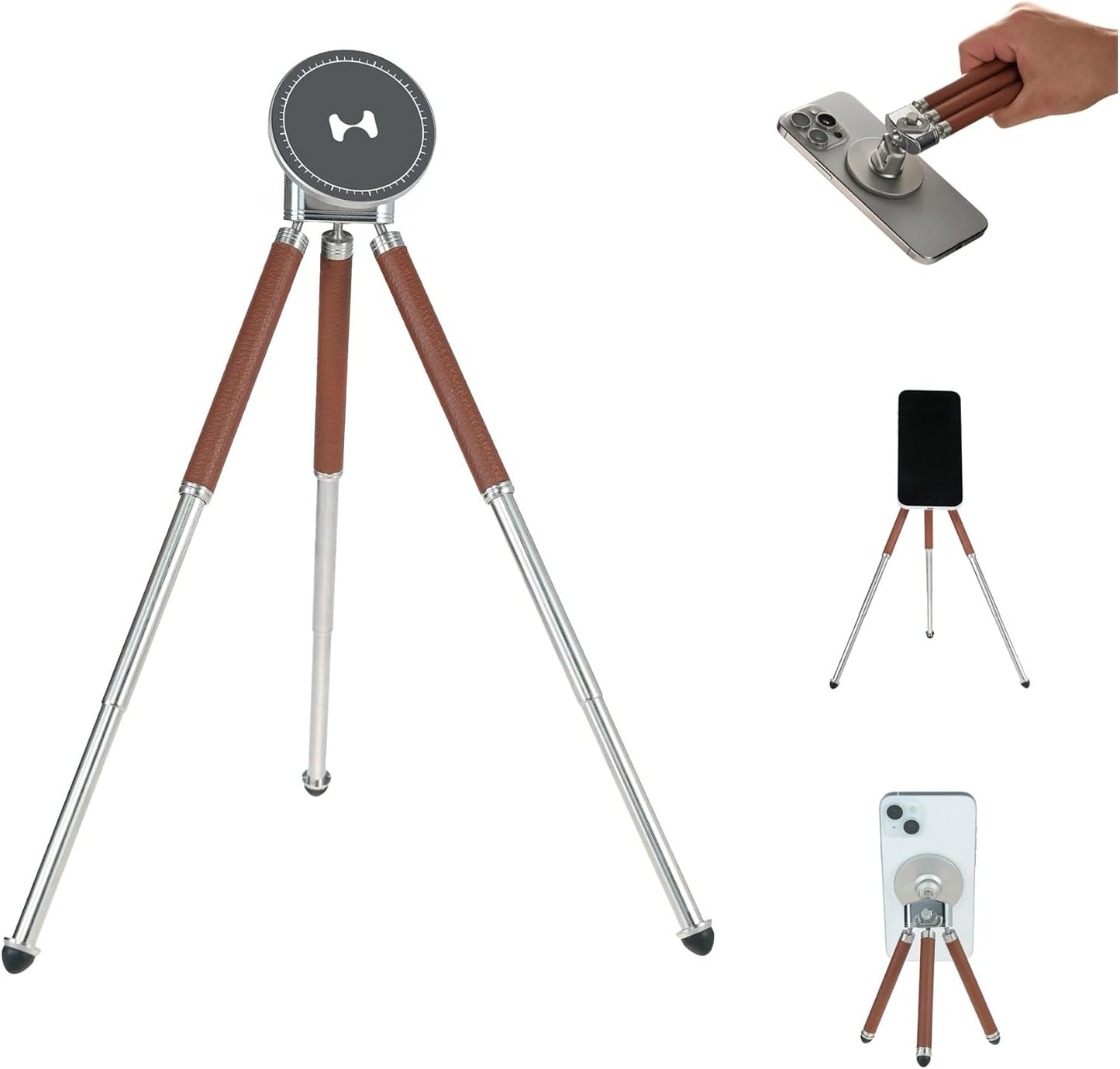 HARLOWE Trípode para teléfono MagSafe, soporte plegable de mesa par...
