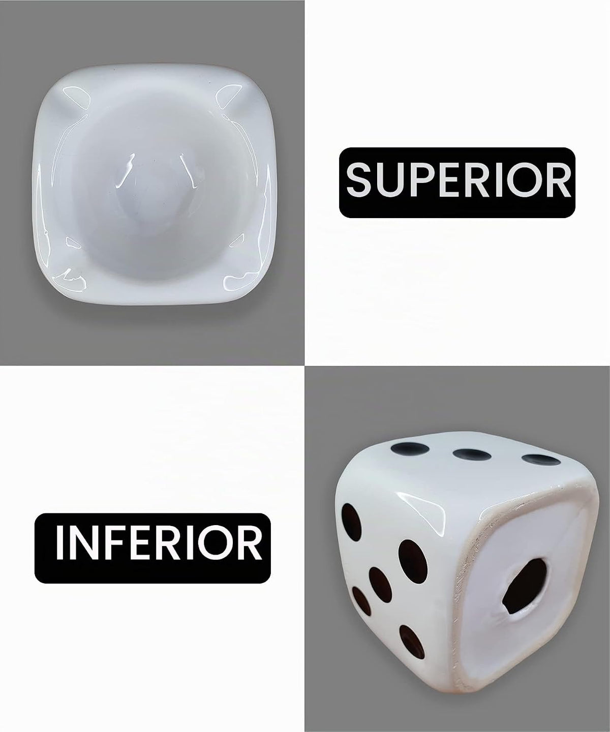 Jeuristic Ceniceros para Cigarrillos Dados Cenicero - Blanco | Ceni...