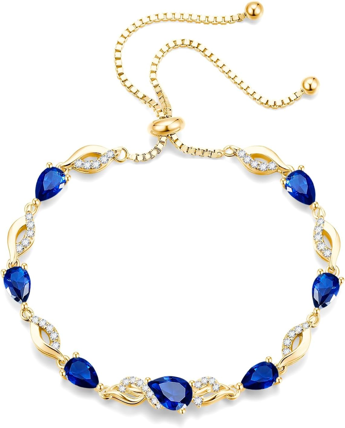 FANCIME Pulsera de tenis ajustable con piedra natal para mujer | Di...