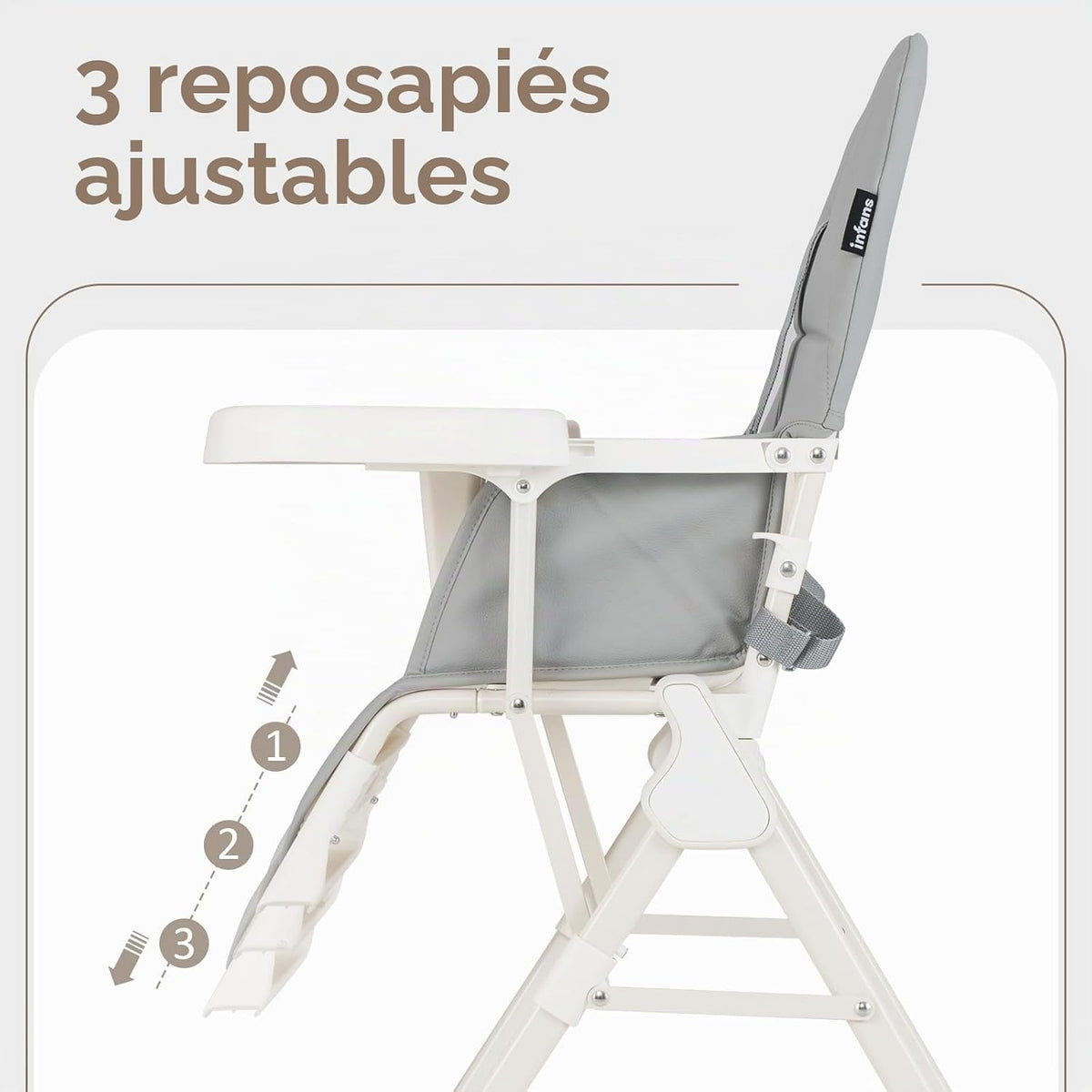 INFANS Silla alta para bebé, silla alta portátil plegable rápida pa...