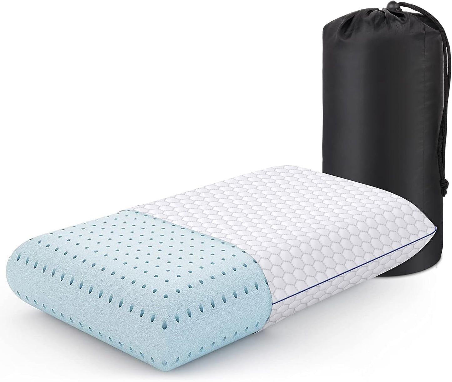 CushyOasis Almohadas de espuma viscoelástica para dormir, almohada...