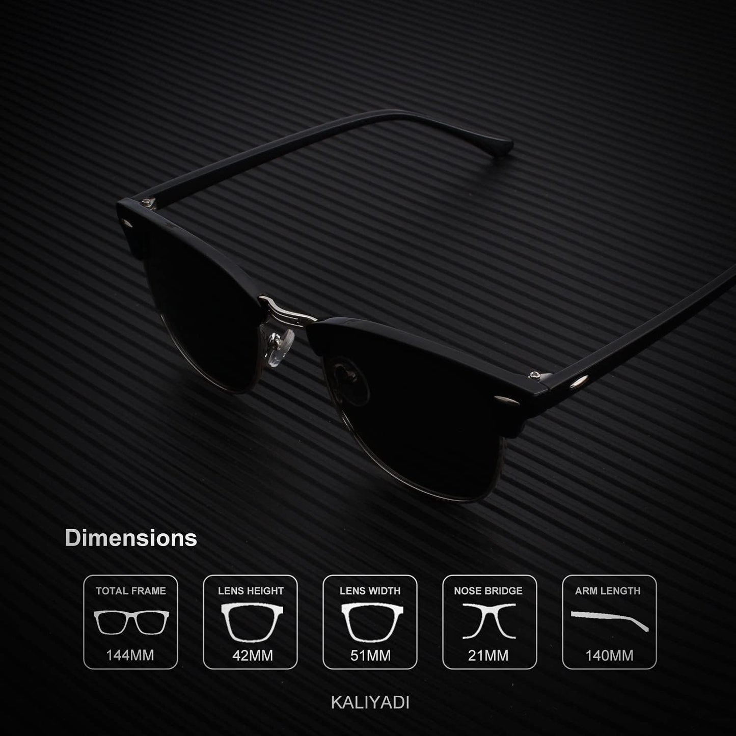 KALIYADI Gafas de sol polarizadas para hombres y mujeres, marco sem...