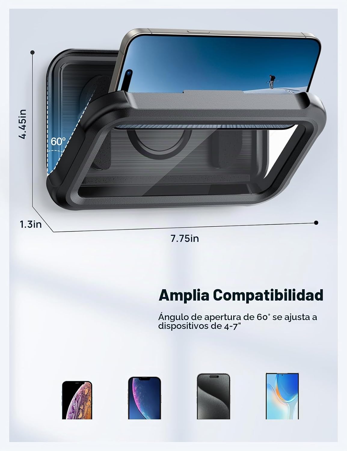 Lamicall Soporte impermeable para teléfono de ducha, accesorios de...