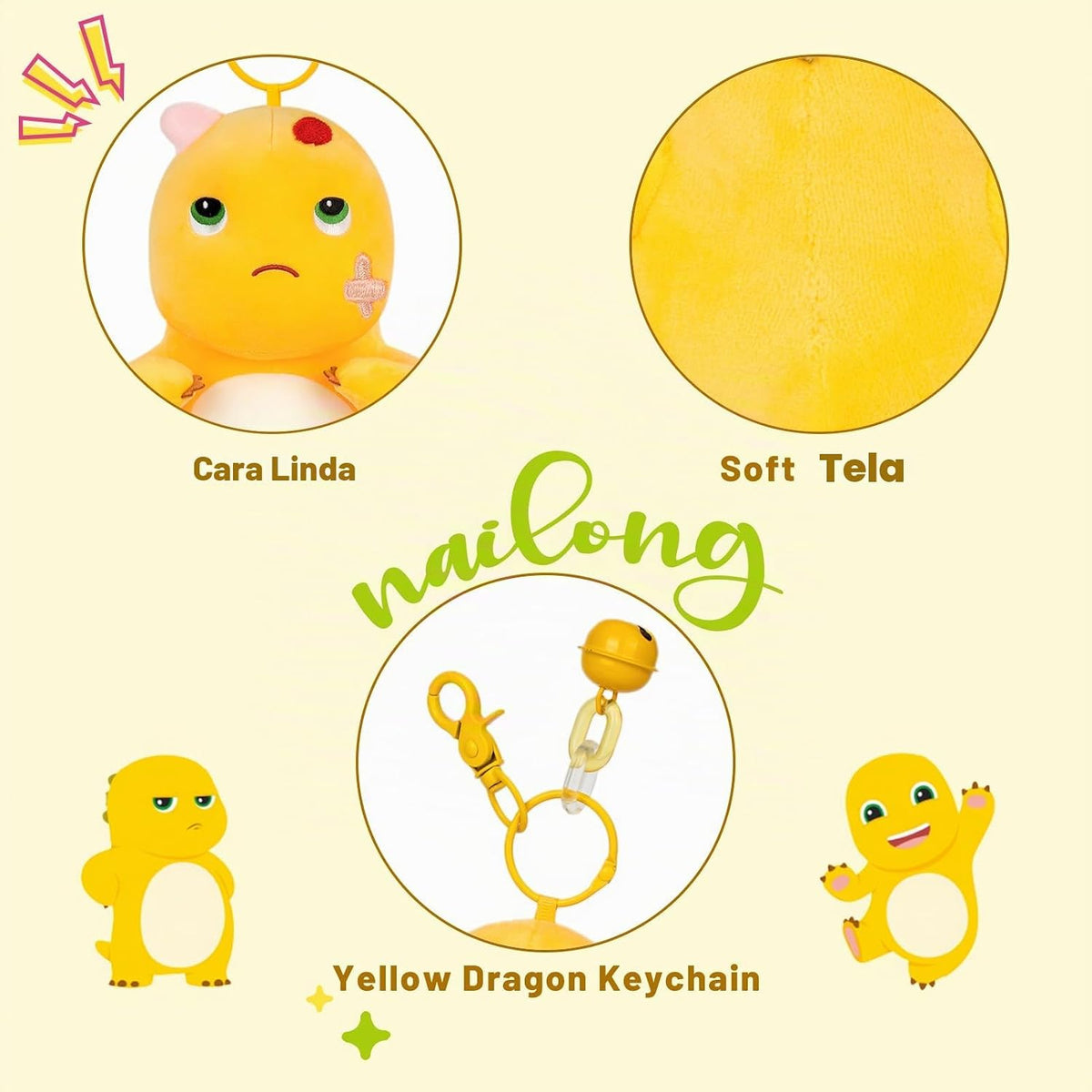 Adorlynetty Nailong Juguetes de Peluche de Dinosaurio Lindos Animal...