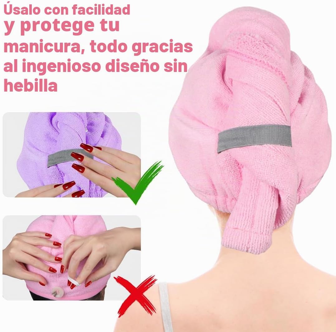 AIDEA Toalla de microfibra para el cabello, toallas de pelo abierta...