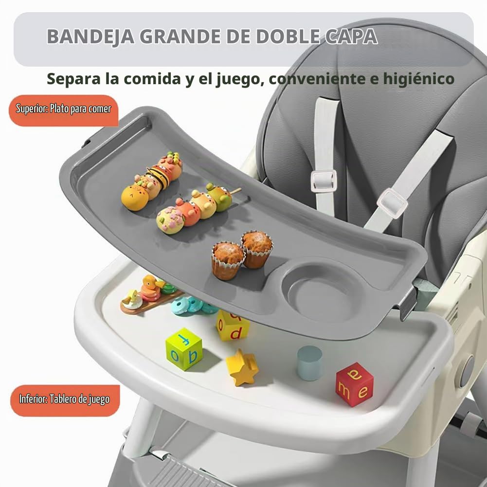 Sillas altas para bebés y niños, 4 en 1, silla alta para bebé conve...