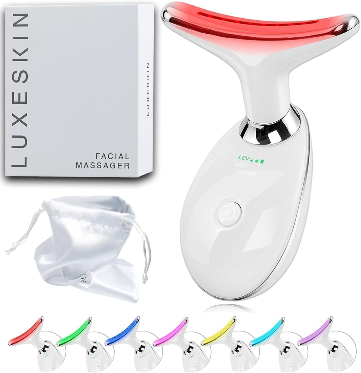 LuxeSkin Masajeador facial de la terapia de la luz roja del color L...