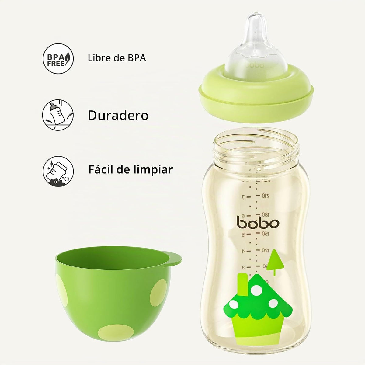 YOHKOH Biberón PPSU de cuello ancho para recién nacidos, biberón an...