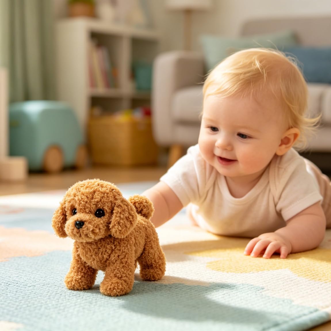 Hopearl Walking Teddy Dog - Juguete electrónico interactivo de pelu...