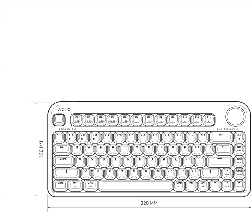 Azio IZO Teclado mecánico inalámbrico BT5\/USB para PC y Mac, color...