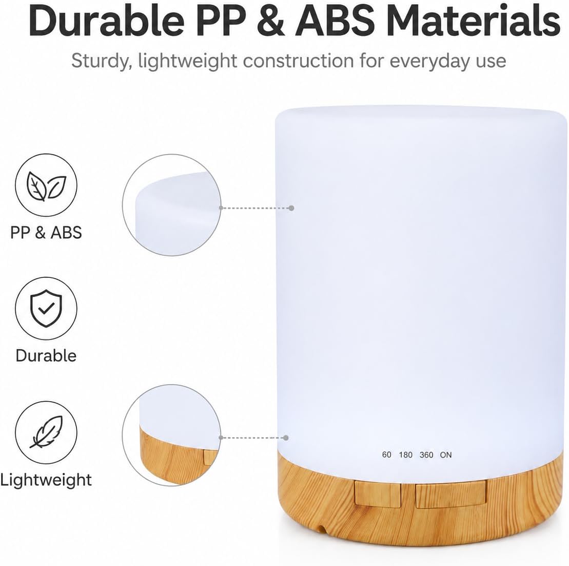 Humidificador Cilvenx de 300 ml con temporizador para dormitorio, v...