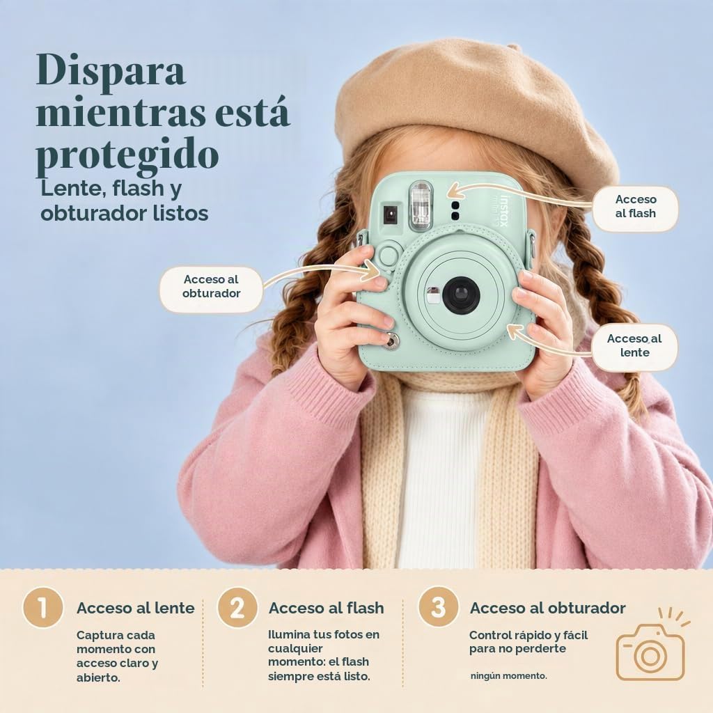 Fujifilm Instax Mini 13 - Cámara instantánea color verde laguna + p...