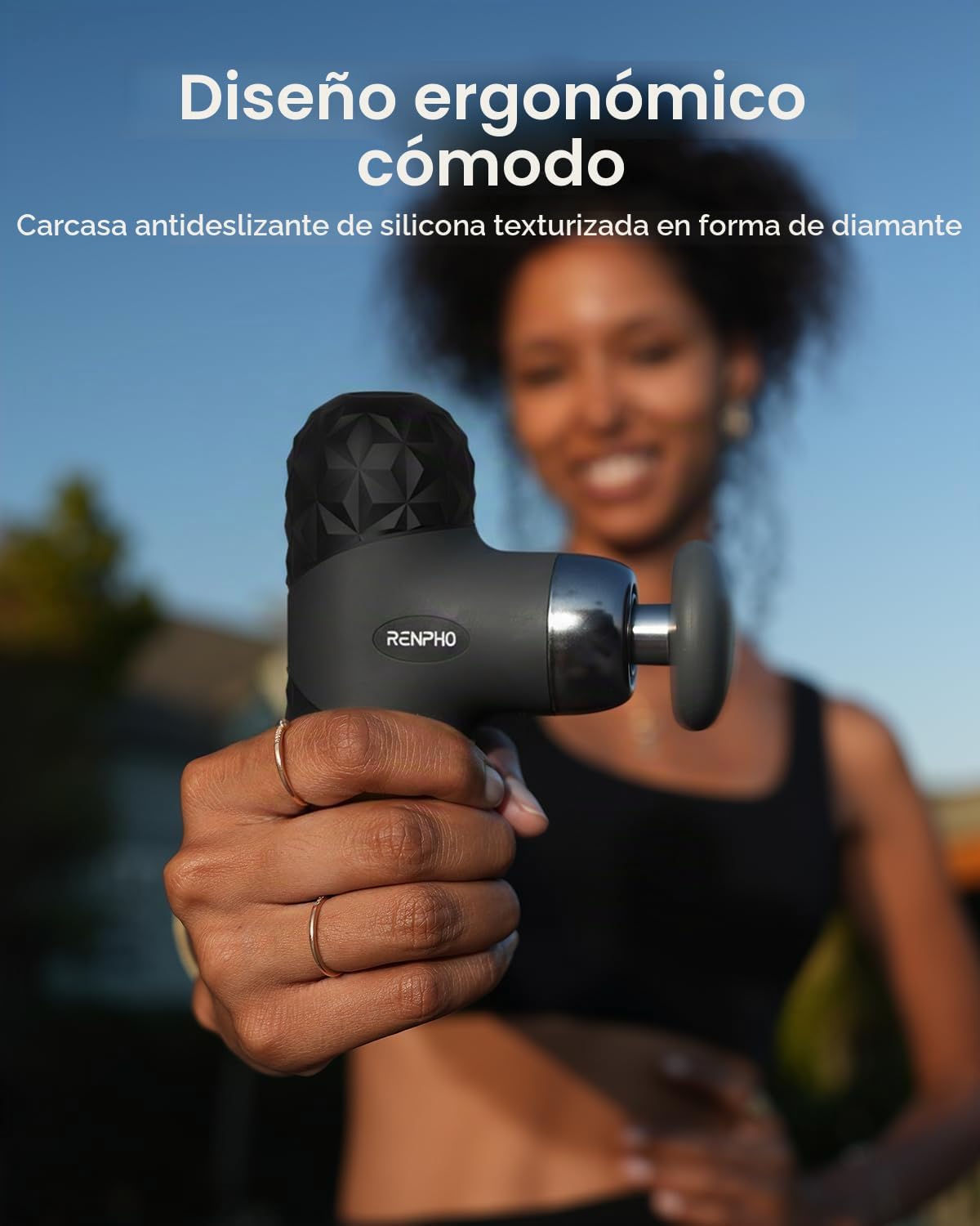 RENPHO Mini pistola de masaje térmico con calor, carcasa de silicon...