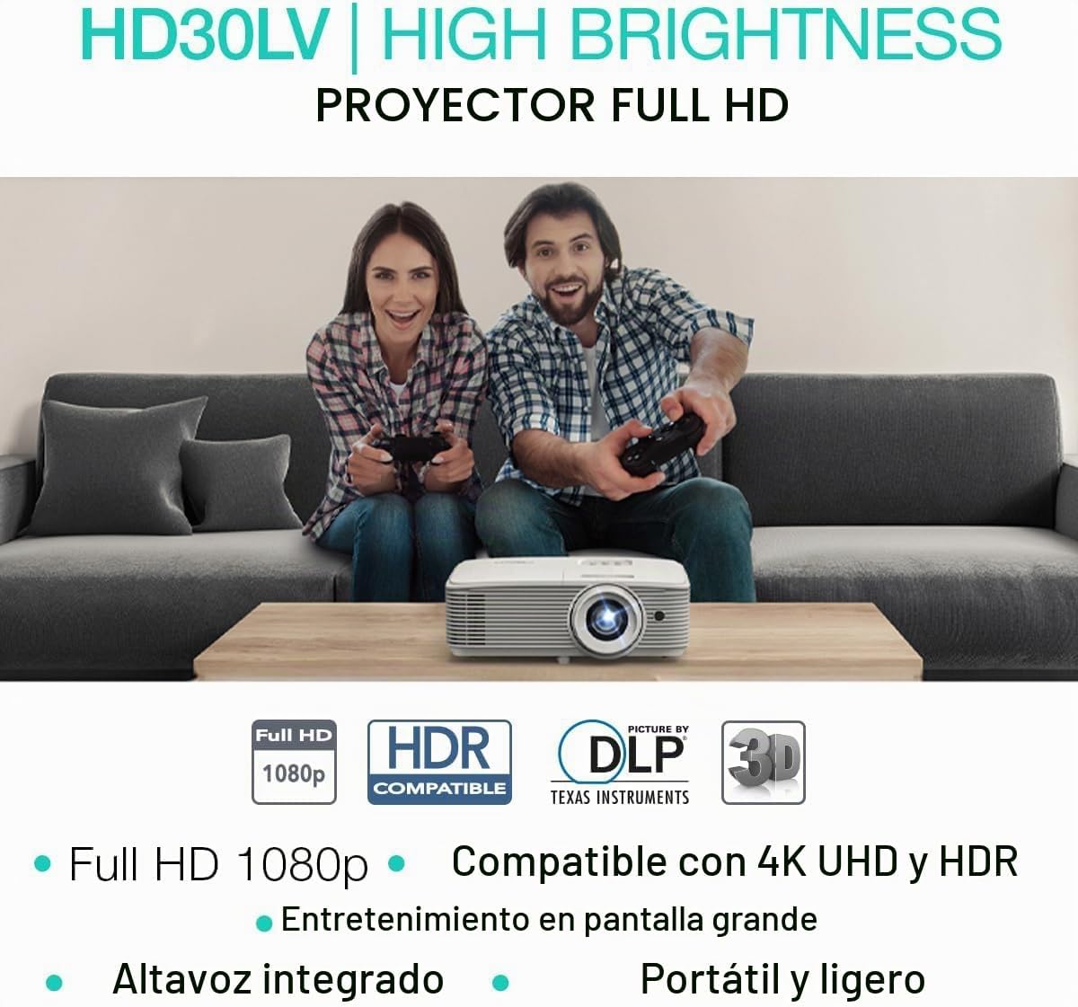 Optoma HD30LV 1080p Full HD Proyector para el Hogar