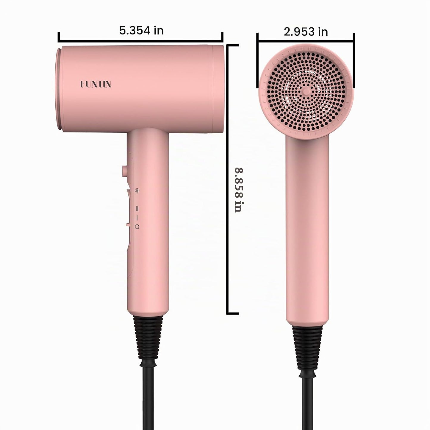 FUNTIN Secador de pelo, secador de pelo con cepillo difusor para mu...