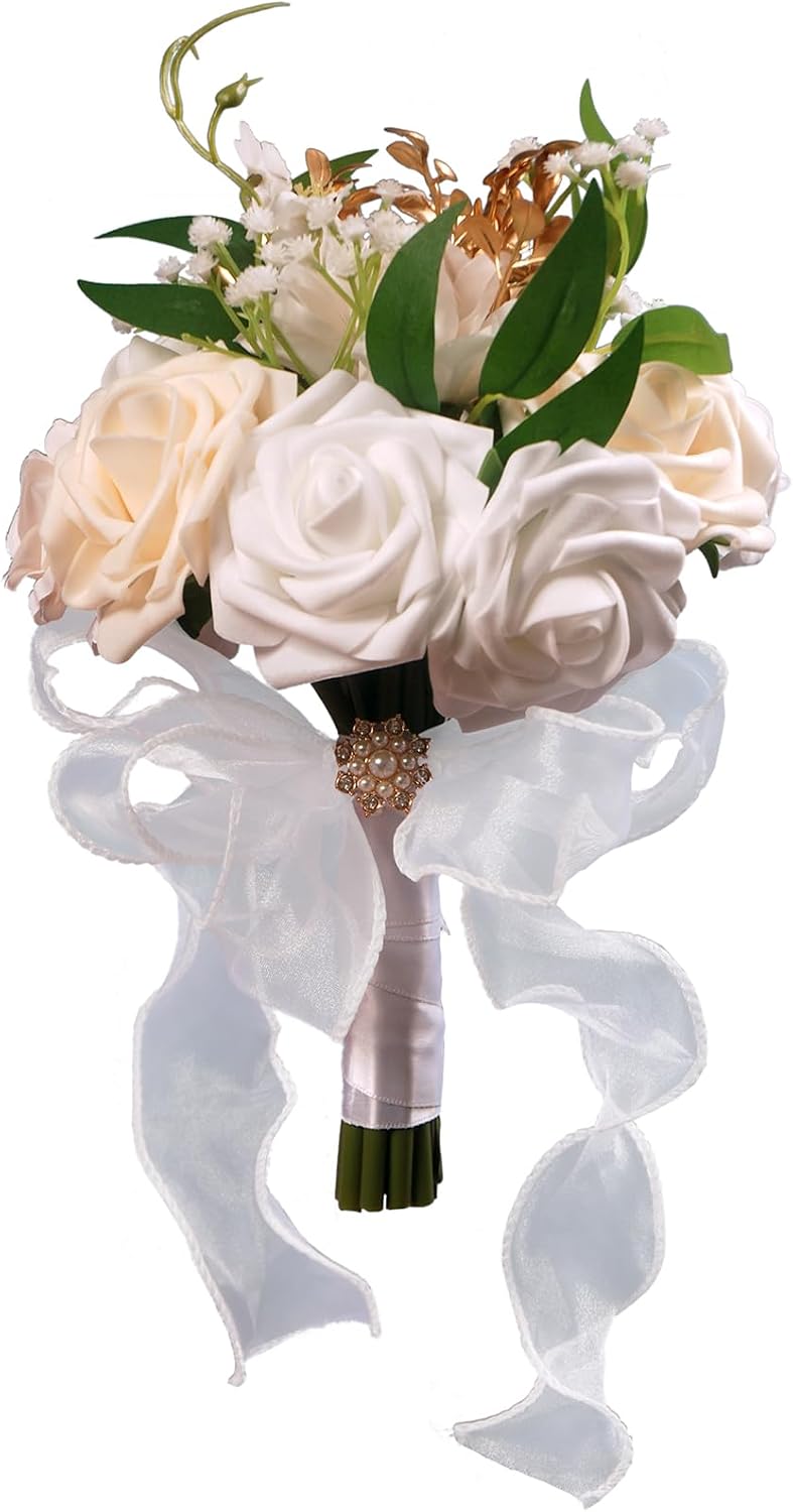 Ramos artificiales para novia y dama de honor, flor nupcial para bo...