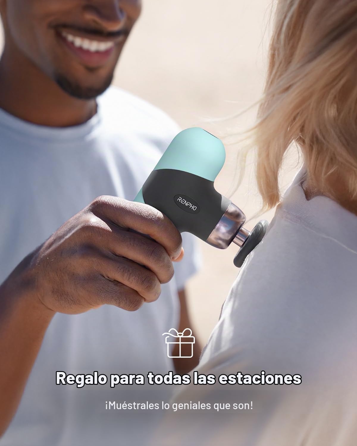 RENPHO Mini pistola de masaje térmico con calor, carcasa de silicon...