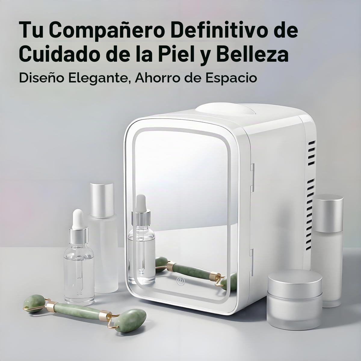 Lispin Mini refrigerador para el cuidado de la piel de 4L con espej...