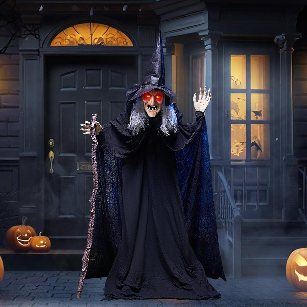 JOYIN Decoración de Halloween para exteriores de 72 pulgadas, bruja...