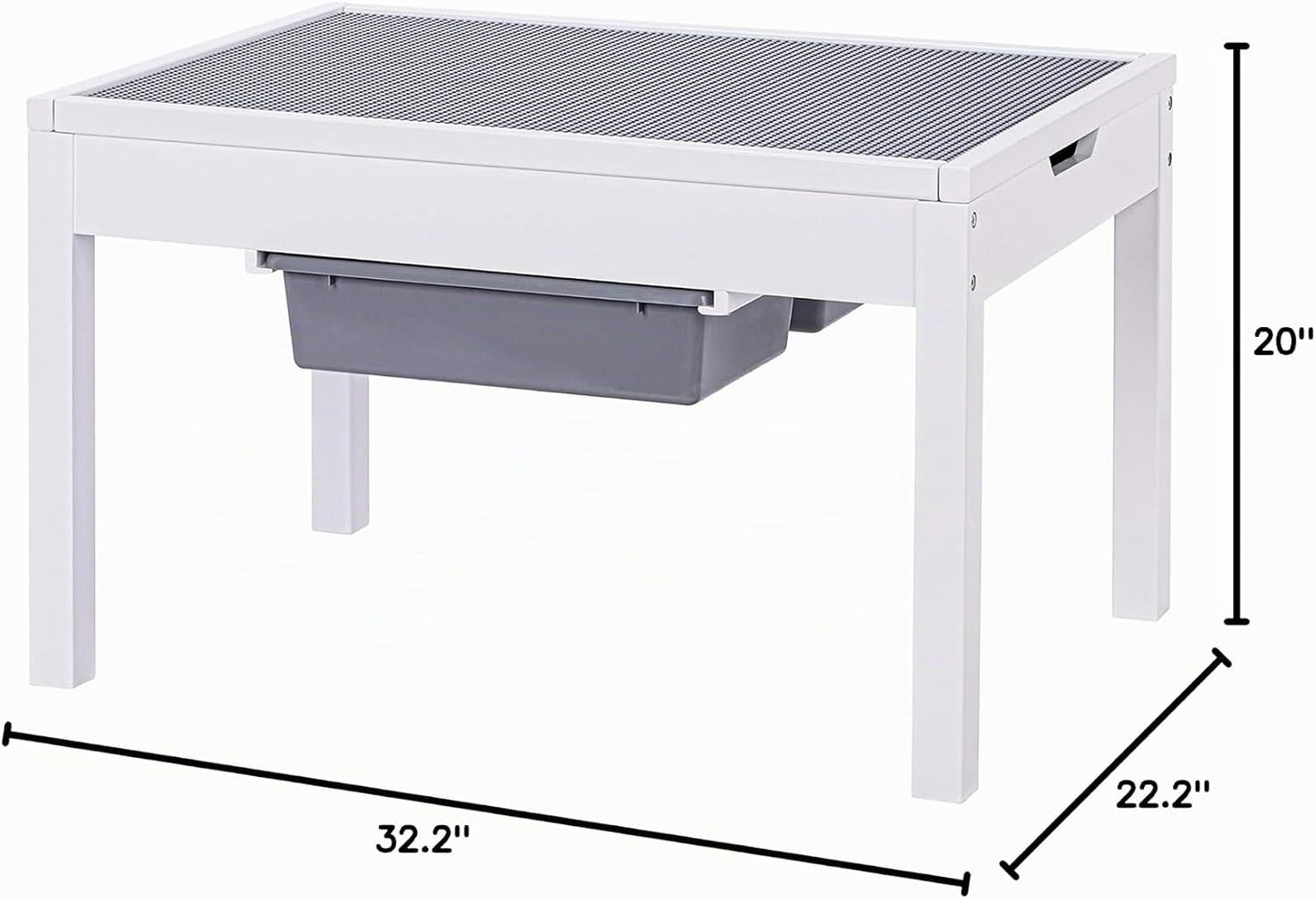 UTEX KIDS Mesa de actividades grande 2 en 1 para niños con almacena...