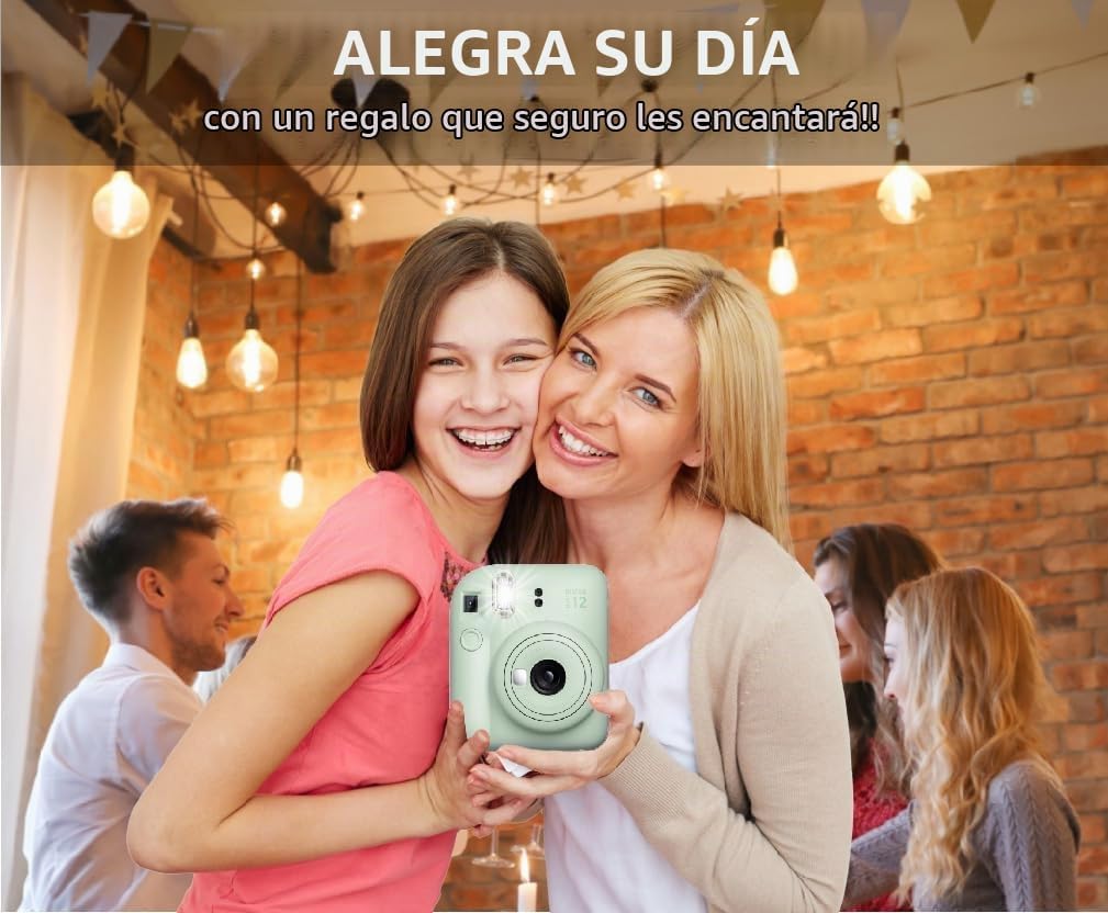 Fujifilm Instax Mini 12 - Cámara de película instantánea color verd...