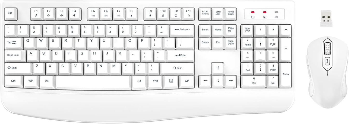 EDJO - Combo de teclado y mouse inalámbricos, teclado ergonómico de...