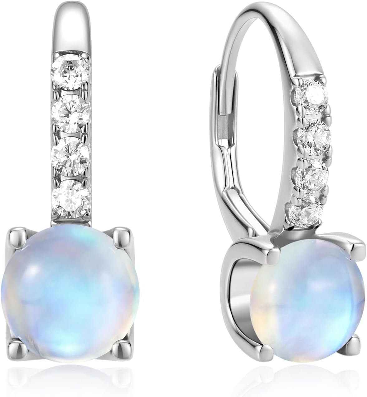 FANCIME Pendientes colgantes con piedra natal para mujer de plata d...
