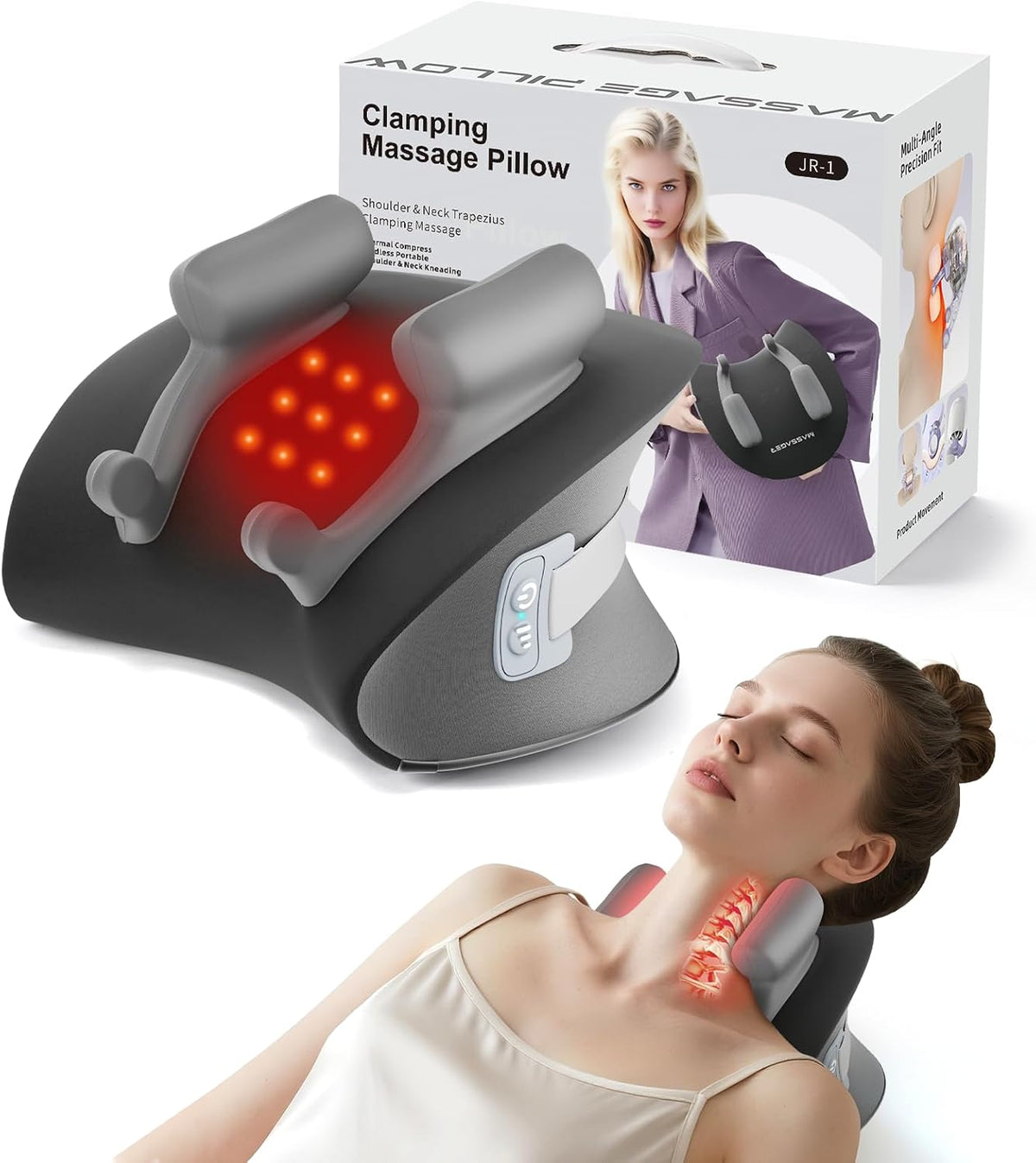 snawowo Shiatsu Masajeador de cuello con calor, relajación de espal...