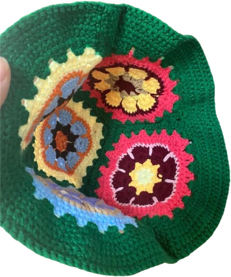 HCBLWY Sombrero de pescador de ganchillo hecho a mano, plegable, go...
