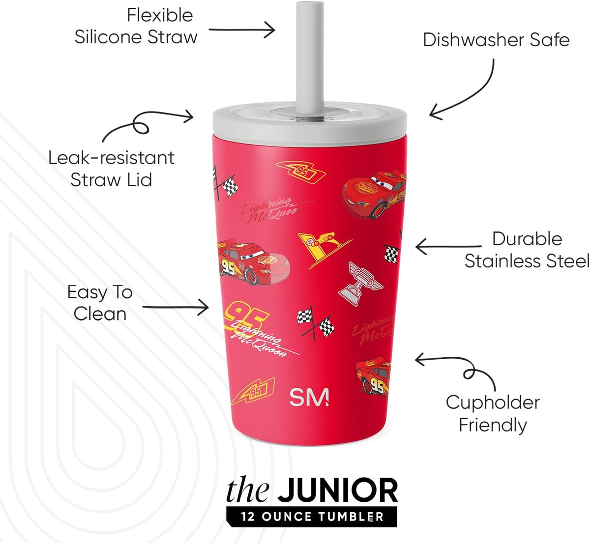 Simple Modern Disney Cars - Vaso de acero inoxidable para niños peq...