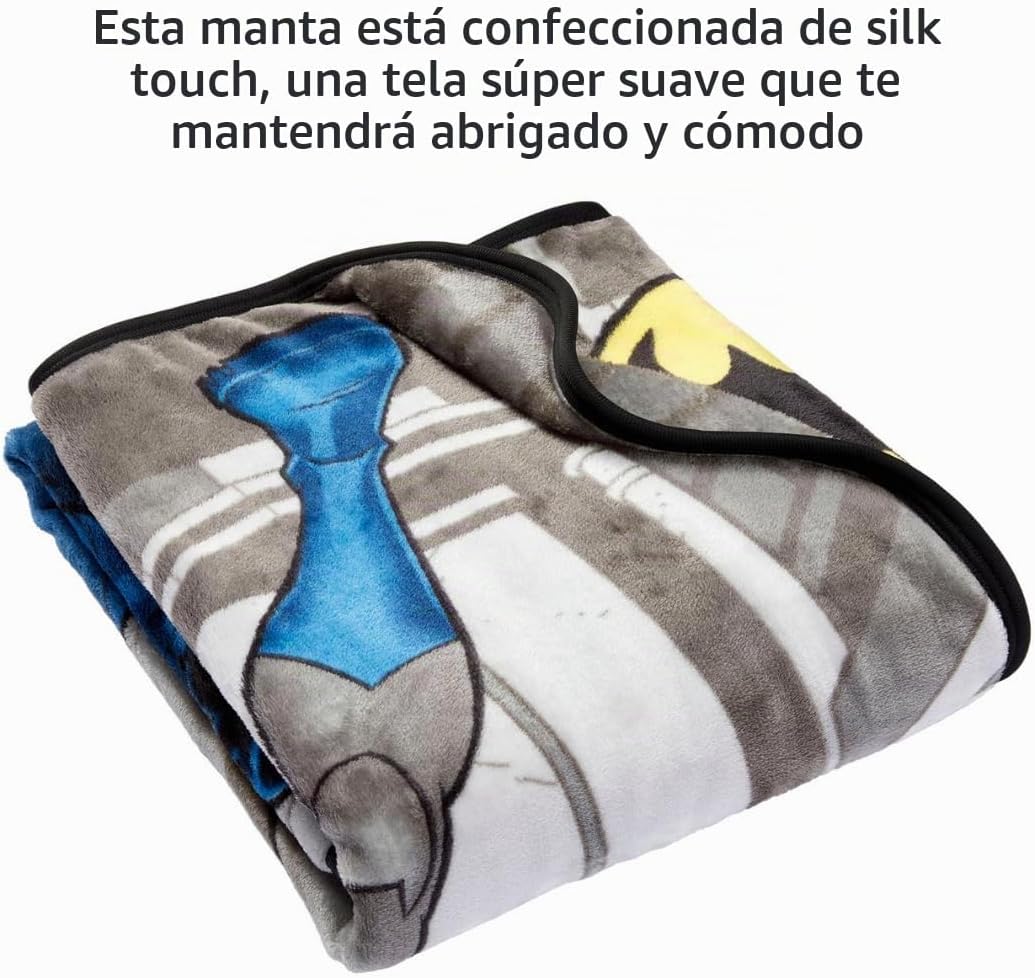 Batman DC Comics - Ropa de cama para niños, manta de seda súper sua...