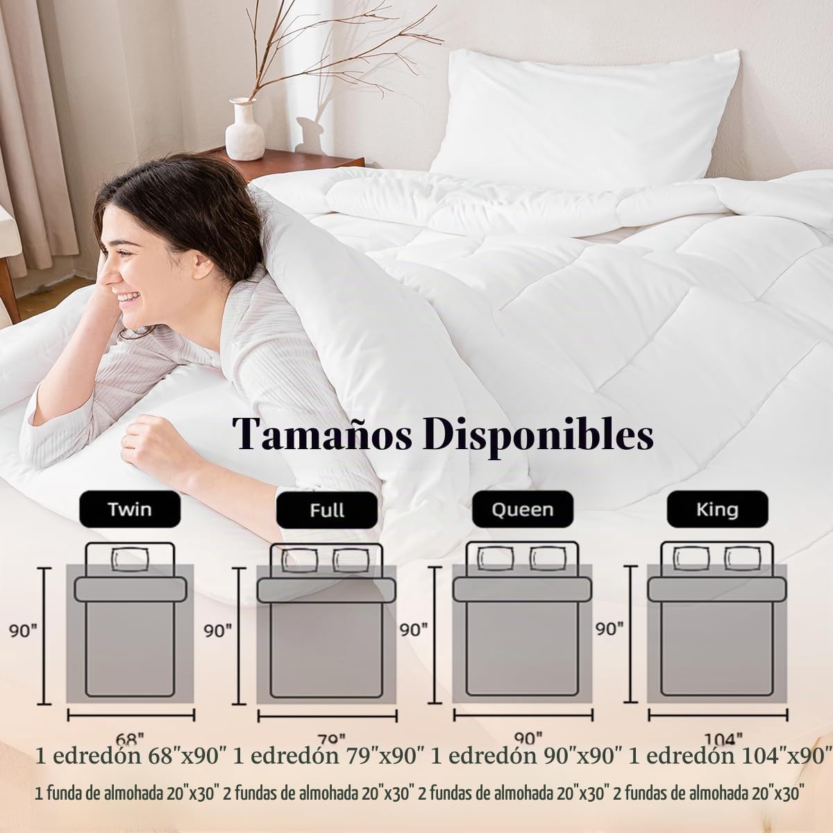 Feelyou Juego de ropa de cama de 7 piezas con lazo de seda morada t...