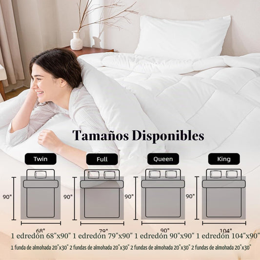 Feelyou Juego de ropa de cama de 7 piezas con lazo de seda morada t...