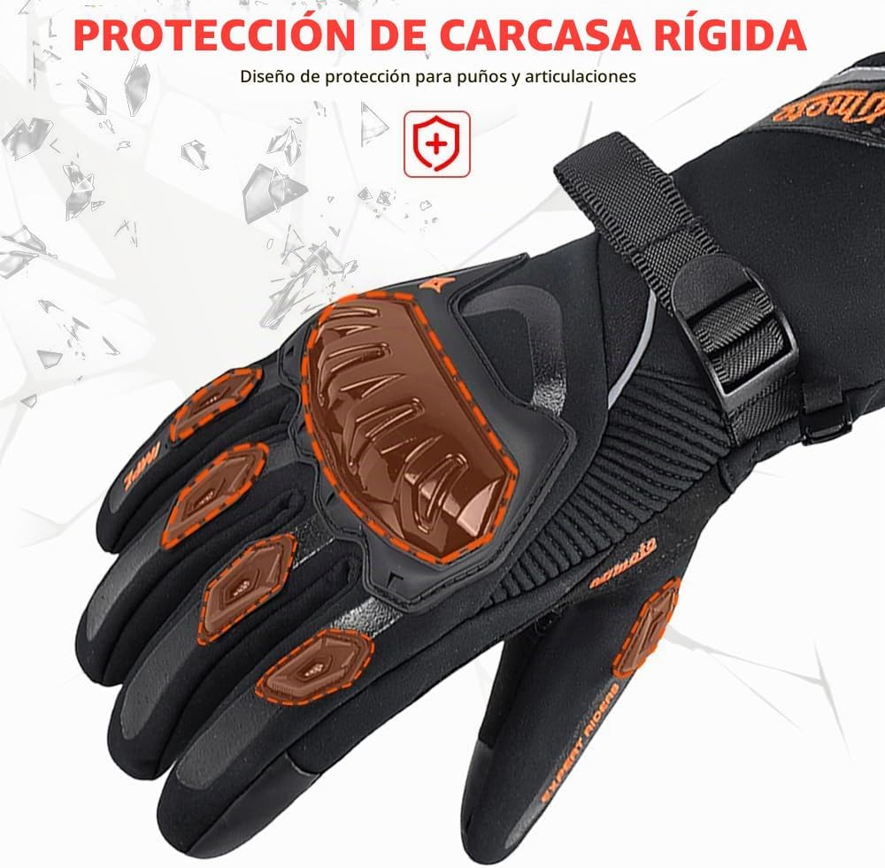 mjmoto Guantes de motocicleta a prueba de viento, impermeables, gua...