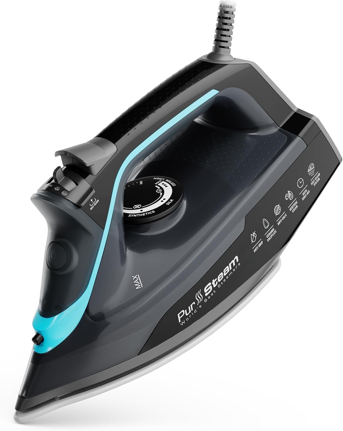 Pursteam Plancha de Vapor para Ropa 1700W con Suela Autolimpiante A...