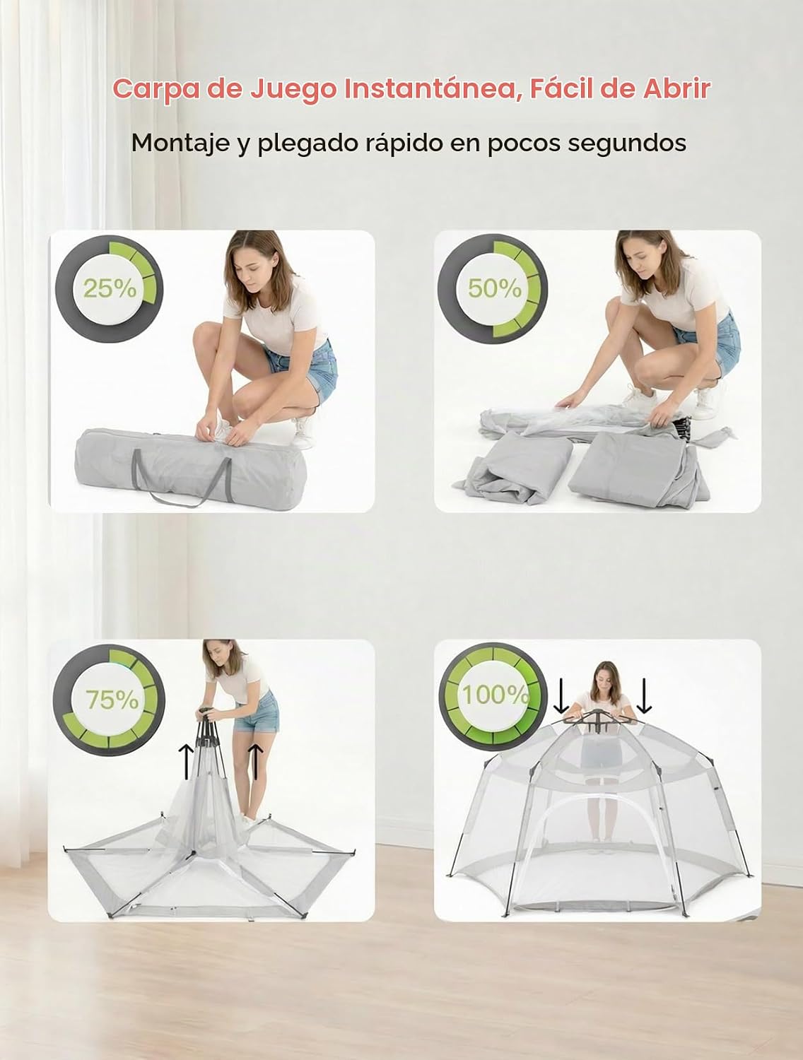 Porayhut Tienda de campaña grande desplegable para niños, casa de j...