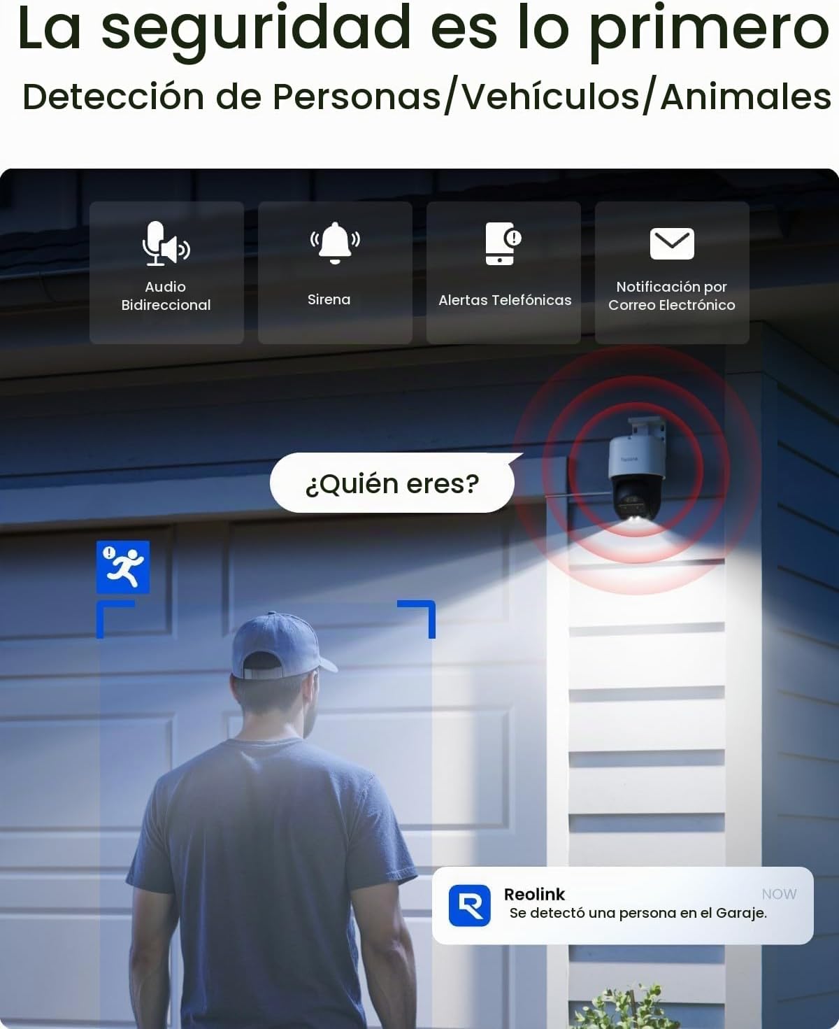 REOLINK TrackMix PoE Cámara de seguridad PTZ de doble lente 6X segu...