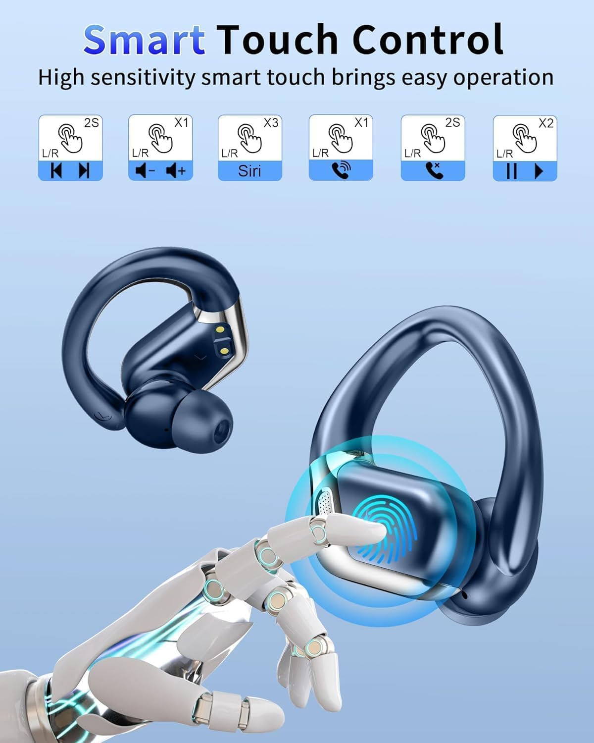 Matast Auriculares inalámbricos, Bluetooth 5.4 deportivos, sonido d...